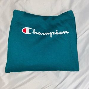 Women’s Turquoise Champion Hoodie, Size Medium